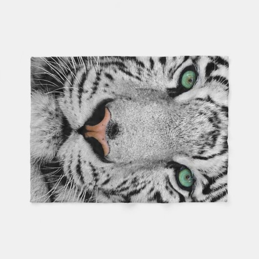 COUVERTURE POLAIRE PLAN RAPPROCHÉ BLANC DE VISAGE DE TIGRE (Devant (Horizontal))