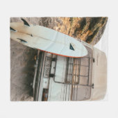 Couverture Polaire Planche de surf blanche et noire (Devant (Horizontal))