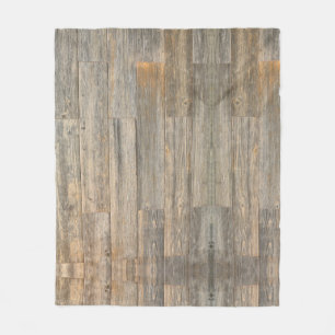 Couverture Polaire Planches à grains de bois rustique en relief