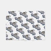 Couverture Polaire planches à roulettes d'équitation de singe de bébé (Devant (Horizontal))