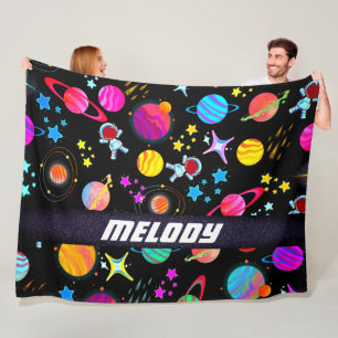 Couverture Polaire planète externe galaxie lune et étoiles motif
