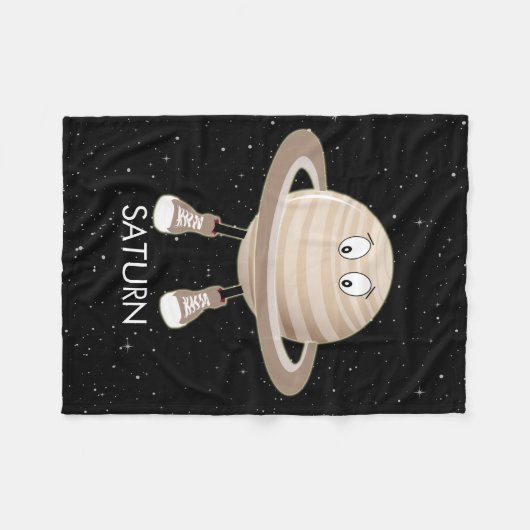 Couverture Polaire Planète Saturne & étoiles (Devant (Horizontal))