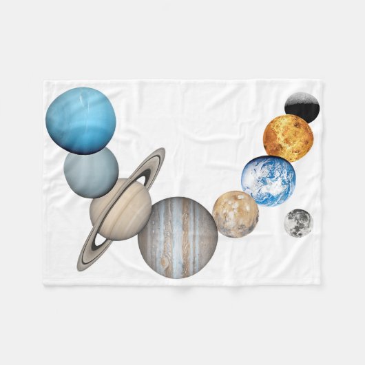 Couverture Polaire Planètes du système solaire (Couleur modifiable) (Devant (Horizontal))