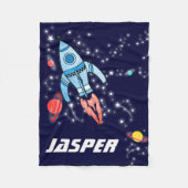 Couverture Polaire Planètes et étoiles bleues de fusée spatiale (Devant)