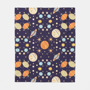 Couverture Polaire Planètes et étoiles de dessin animé colorés