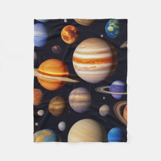 Couverture Polaire Planètes Motif Petites (Devant)