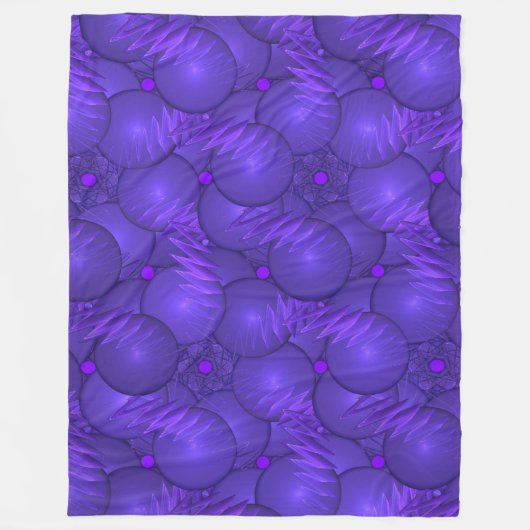 Couverture Polaire Planètes violettes, motif fractal moderne (Devant)