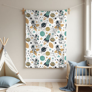 Couverture Polaire Planets & Stars Blanket Baby Boy Shower Gift