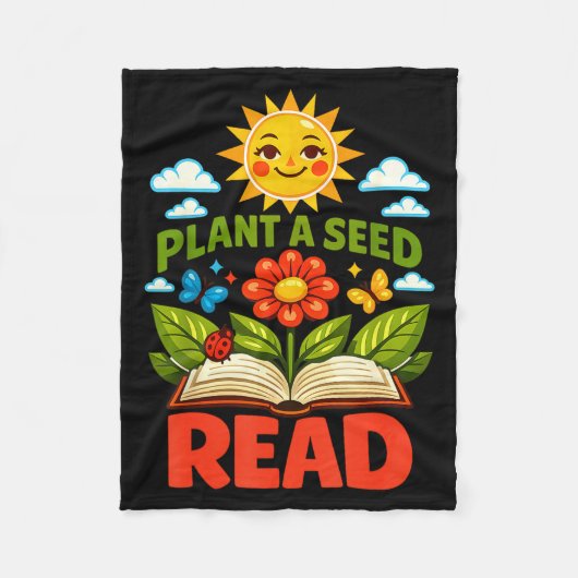 Couverture Polaire Plant a seed read reader book library funny mom (Devant)