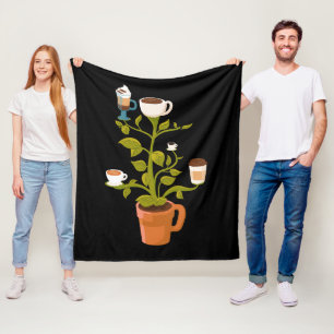 Couverture Polaire Plante café