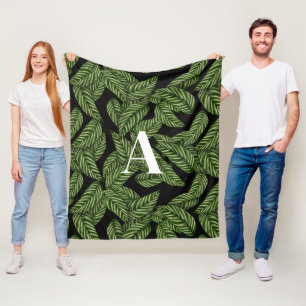 Couverture Polaire Plante de feuille tropicale moderne Imprimer Monog