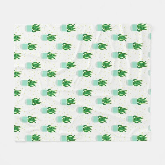 Couverture Polaire Plante de serpent Sansevieria Pot Imprimer (Devant (Horizontal))