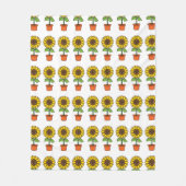 Couverture Polaire Plante de tournesol Kawaii dans un pot (Devant)