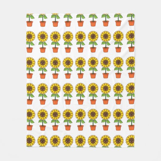 Couverture Polaire Plante de tournesol Kawaii dans un pot (Devant)