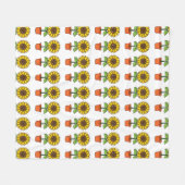 Couverture Polaire Plante de tournesol Kawaii dans un pot (Devant (Horizontal))