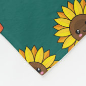 Couverture Polaire Plante de tournesol Kawaii dans un pot (Coin)
