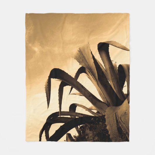 Couverture Polaire Plante géant Sepia Aloe Cactus (Devant)