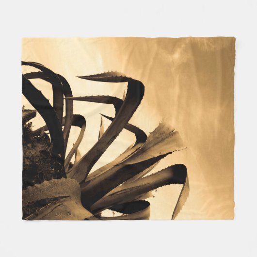Couverture Polaire Plante géant Sepia Aloe Cactus (Devant (Horizontal))