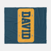 Couverture Polaire Plaque de licence orange et bleue personnalisée (Devant (Horizontal))