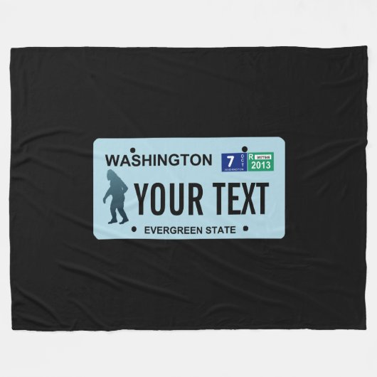 Couverture Polaire Plaque de licence Washington Sasquatch (Devant (Horizontal))