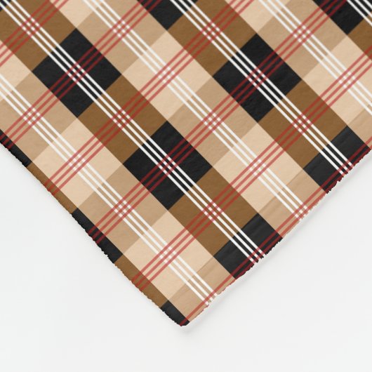 Couverture Polaire Plaque de tartan anglais noir et tan (Coin)