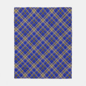 Couverture Polaire Plaque de tartan bleu et jaune. (Devant)