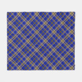 Couverture Polaire Plaque de tartan bleu et jaune. (Devant (Horizontal))