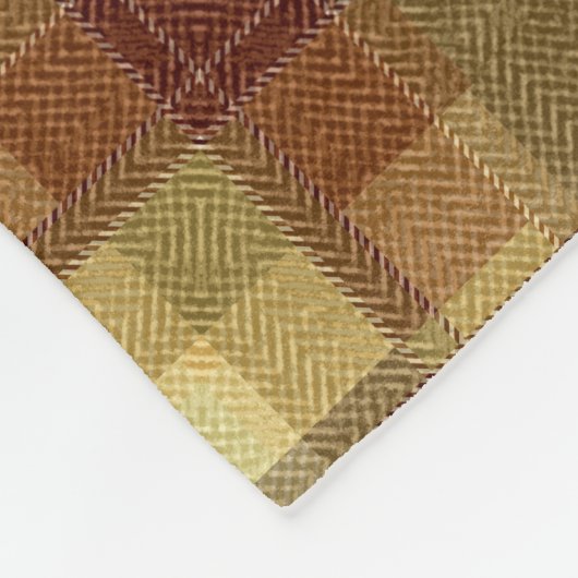 Couverture Polaire Plaque de tartan marron monochrome texturé. (Coin)
