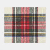 Couverture Polaire Plaque écossaise rouge et blanche écossaise. (Devant (Horizontal))
