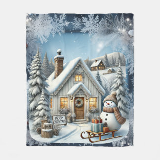 Couverture Polaire Plaques en papier de décor de Noël vintage unique