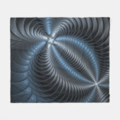 Couverture Polaire Plastique bleu gris 3D Fractal Art moderne Abstrai (Devant (Horizontal))
