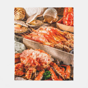 Couverture Polaire Plat de cuisine de fruits de mer en tant que dîner