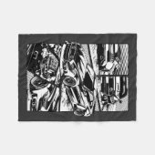 COUVERTURE POLAIRE PLAT DE MUSCLE NOIR ET BLANC (Devant (Horizontal))