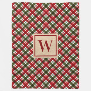 Couverture Polaire Plat de Noël Monogramme