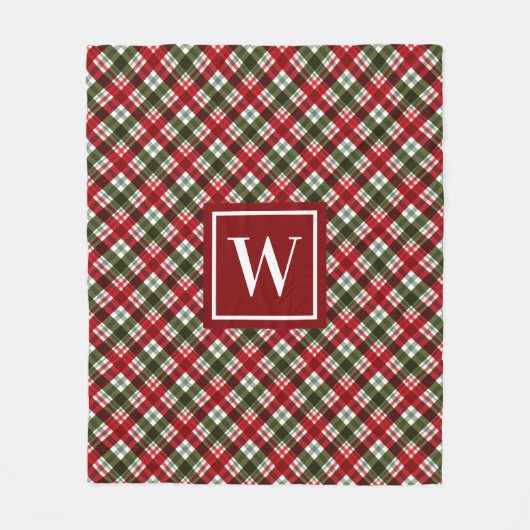 Couverture Polaire Plat de Noël Monogramme (Devant)