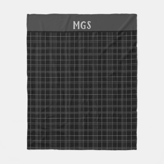 Couverture Polaire Plat noir moelleux Monogram (Devant)