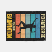 Couverture Polaire Play Badminton Shuttle Retro Badminton Player Game (Devant (Horizontal))
