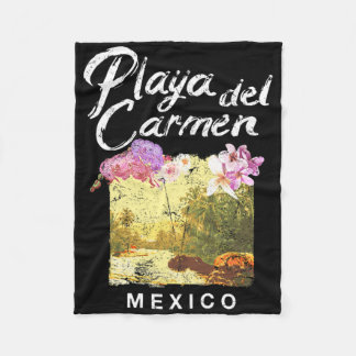 Couverture Polaire Playa Del Carmen Mexique Floral Vintage T Shirt