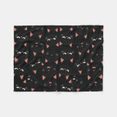 Couverture Polaire Playful Black Cat Faces – Cute Kawaii (Devant (Horizontal))