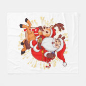 Couverture Polaire **"Playful Santa Claus Design – Fun and Festive Ch (Devant (Horizontal))