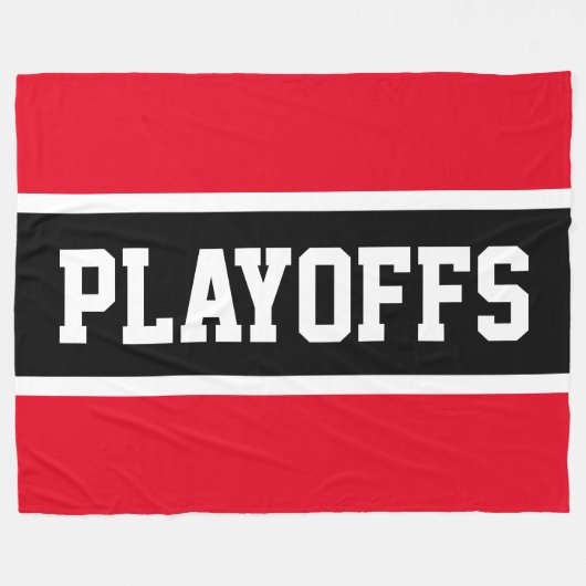 Couverture Polaire PLAYOFFS Athlète Bright Rouge Noir Blancs (Devant (Horizontal))