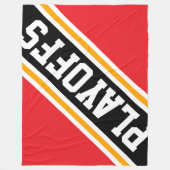 Couverture Polaire PLAYOFFS Fun Cool Bright Red Black Racing Stripes (Devant)