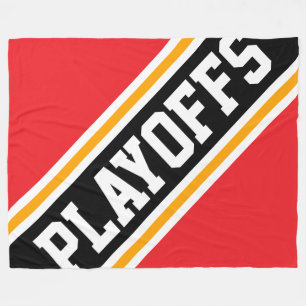 Couverture Polaire PLAYOFFS Fun Cool Bright Red Black Racing Stripes