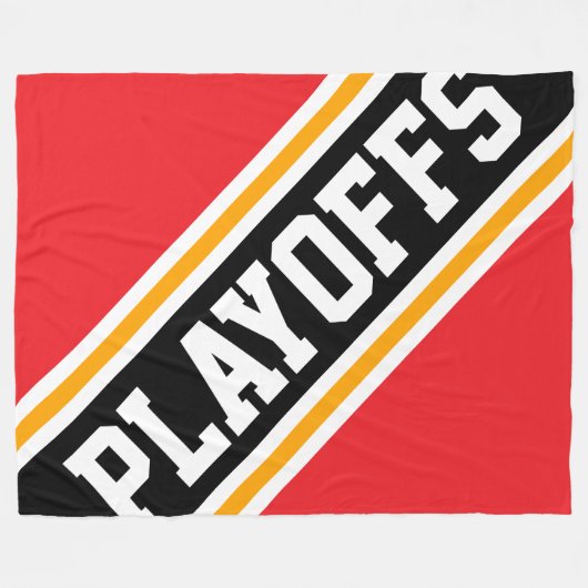 Couverture Polaire PLAYOFFS Fun Cool Bright Red Black Racing Stripes (Devant (Horizontal))