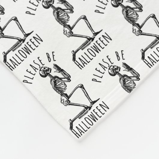 Couverture Polaire Please Be Halloween Spooky Season Skeleton Bones (Coin)