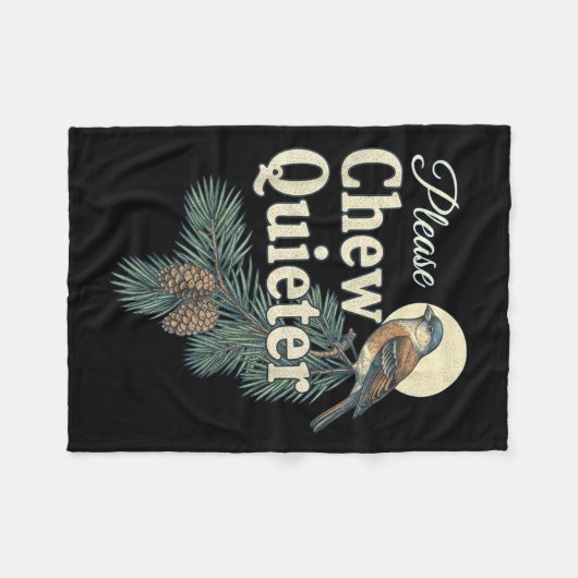 Couverture Polaire Please Chew Quieter Christmas Funny Novelty  (Devant (Horizontal))