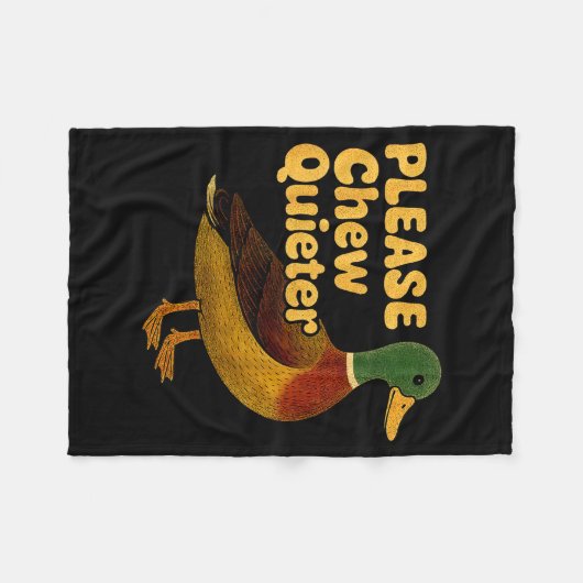 Couverture Polaire Please Chew Quieter Sarcastic Animal Quote Quirky (Devant (Horizontal))