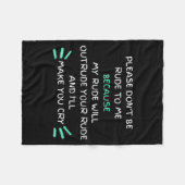 Couverture Polaire Please Don't Be Rude To Me Funny  (Devant (Horizontal))