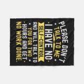 Couverture Polaire Please Don't Talk To Me I Have No Self Control (Devant (Horizontal))