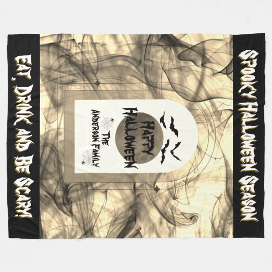 Couverture Polaire Pleine lune Araignée chauves-souris Éffrayante eff (Devant (Horizontal))